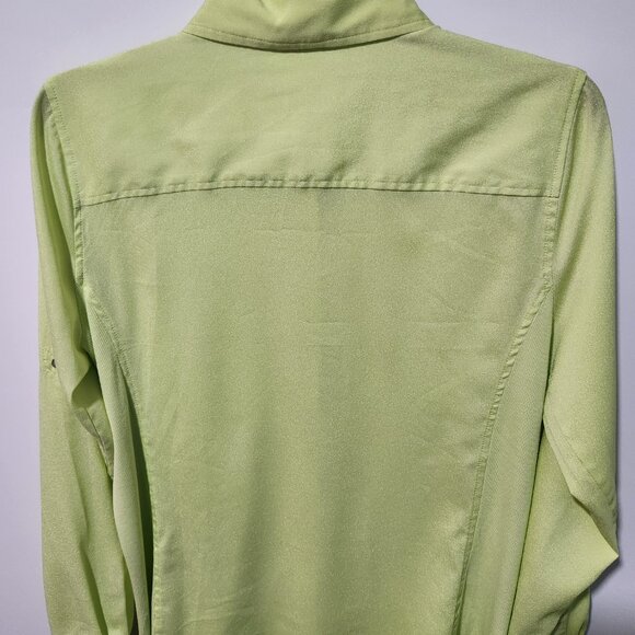 CALVIN KLEIN Women's Iridescent Lime Green Long Sleeve Blouse Top  Size Small - Picture 5 of 6
